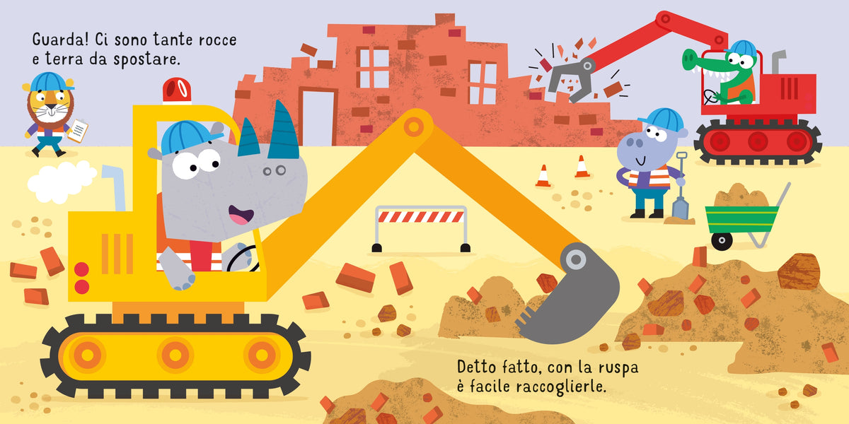 Libri sonori - Tutti a bordo! - La ruspa - Usborne - pagine interne