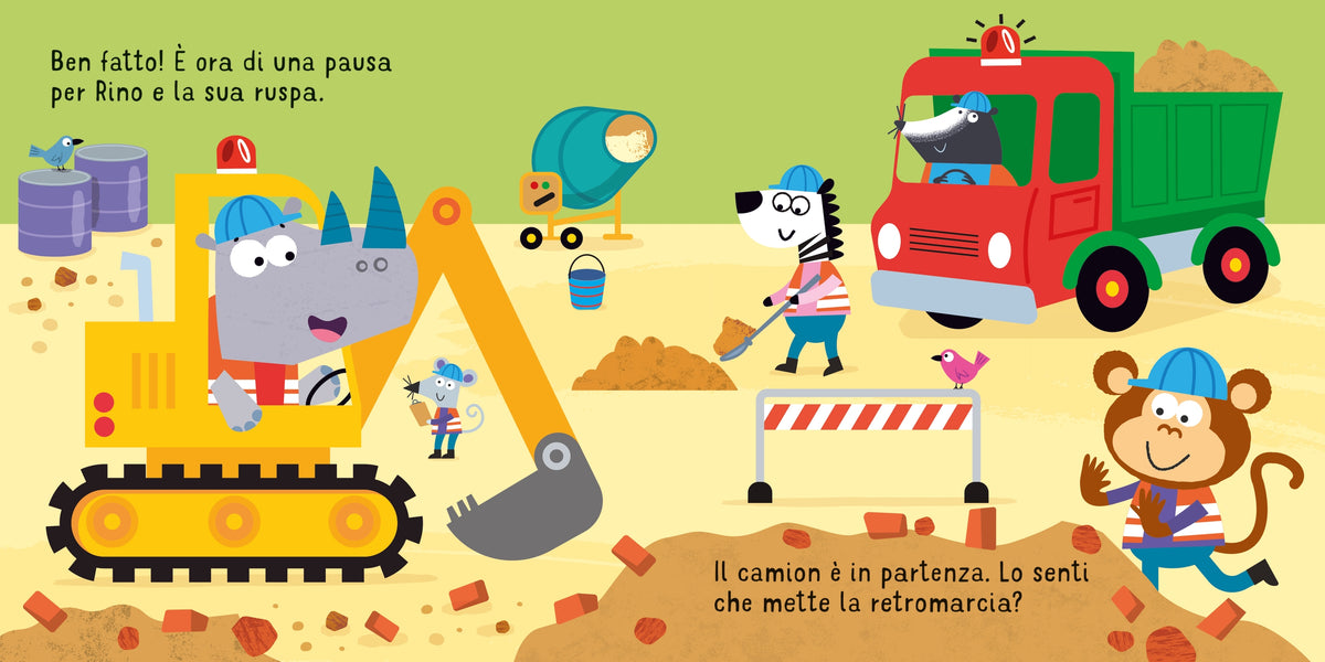 Libri sonori - Tutti a bordo! - La ruspa - Usborne - pagine interne