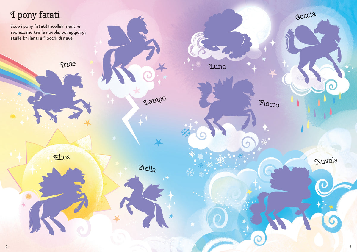 Piccoli libri con adesivi luccicanti - Pony fatati - Usborne - pagine interne