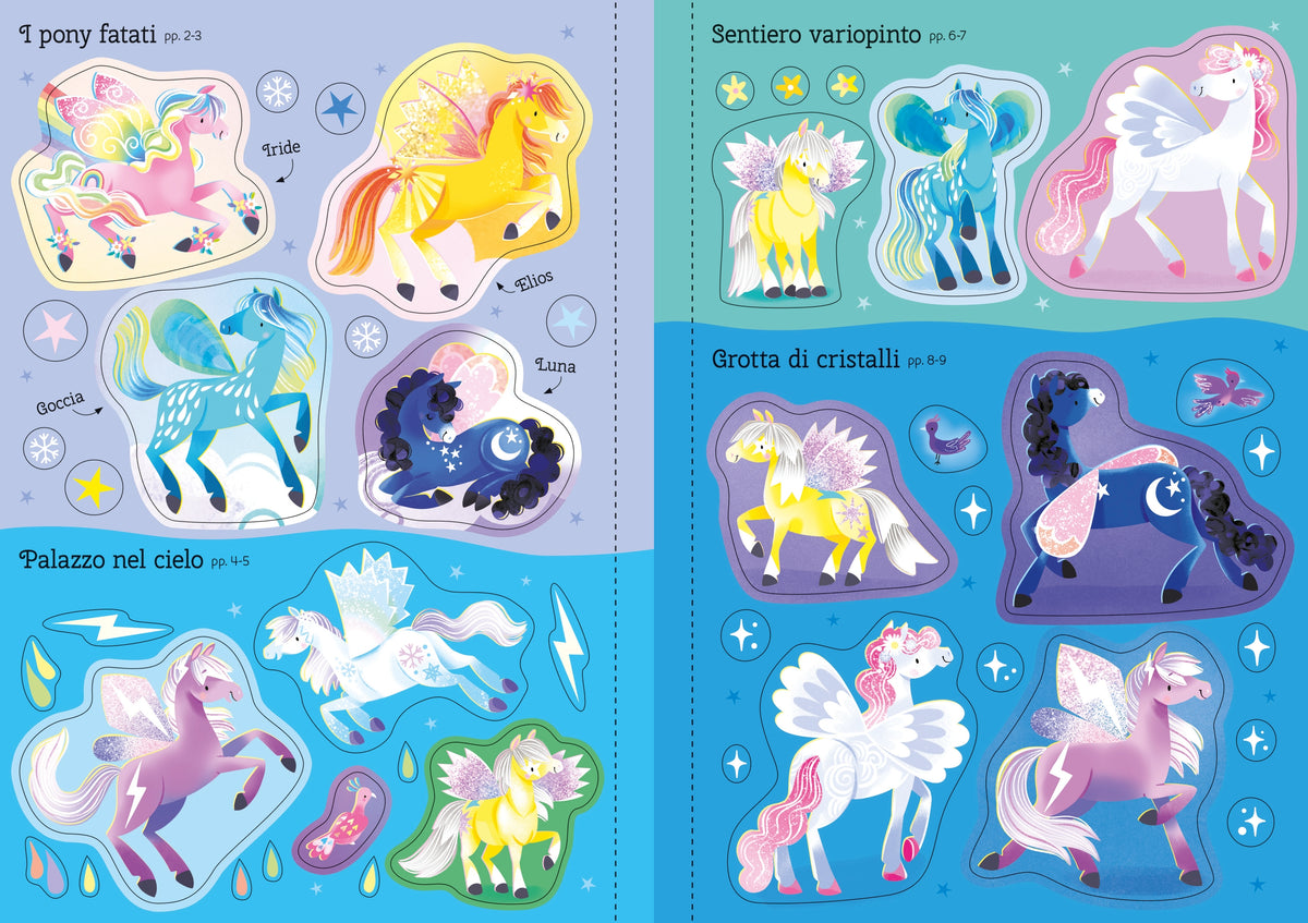 Piccoli libri con adesivi luccicanti - Pony fatati - Usborne - pagine interne