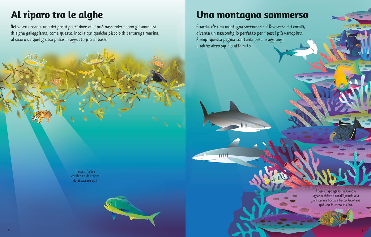 Libri con adesivi - Gli oceani - Usborne - pagine interne