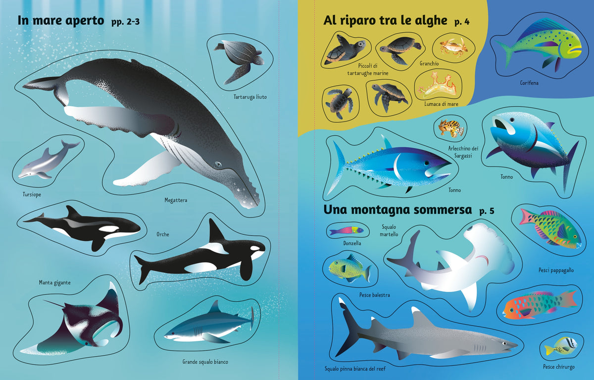 Libri con adesivi - Gli oceani - Usborne - pagine interne