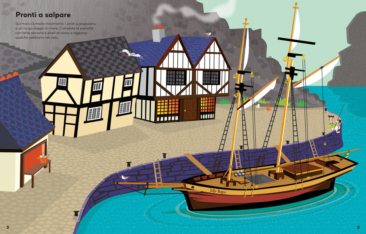 Libri con adesivi - I pirati - Usborne - pagine interne