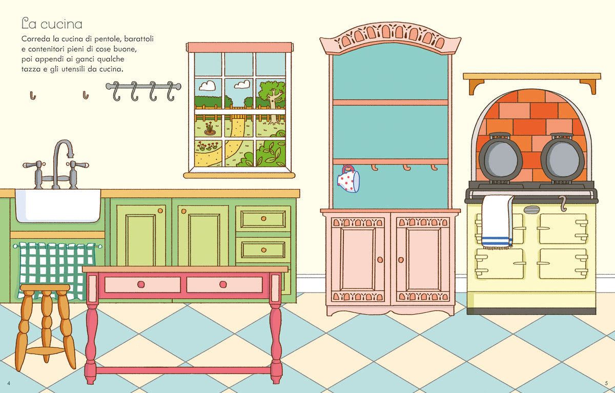 Libri con adesivi - La casetta delle bambole - Usborne - pagine interne