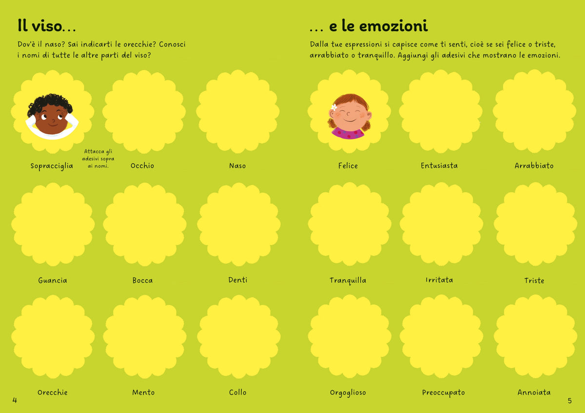 Piccoli libri con adesivi - Io e il mio corpo - Usborne - pagine interne