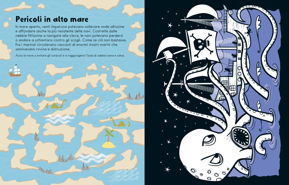 Libri da colorare con attività - Pirati - Usborne - pagine interne