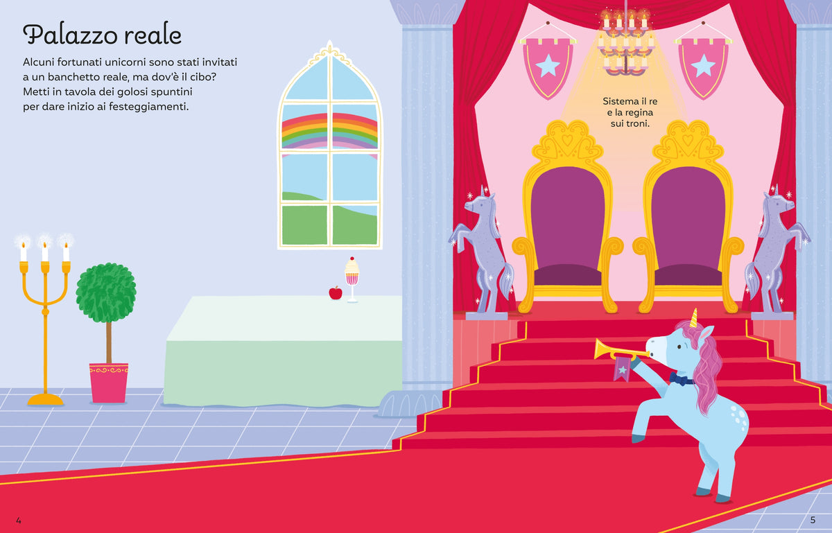 Grandi adesivi luccicanti - Unicorni - Usborne - pagine interne