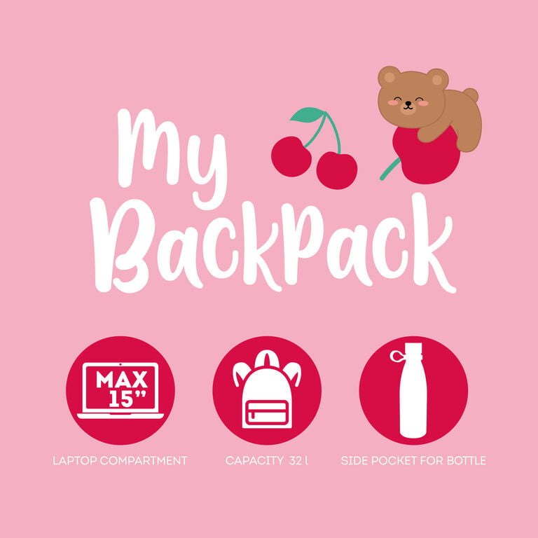 Zaino My Backpack Teddy Bear Cherry Pink Legami