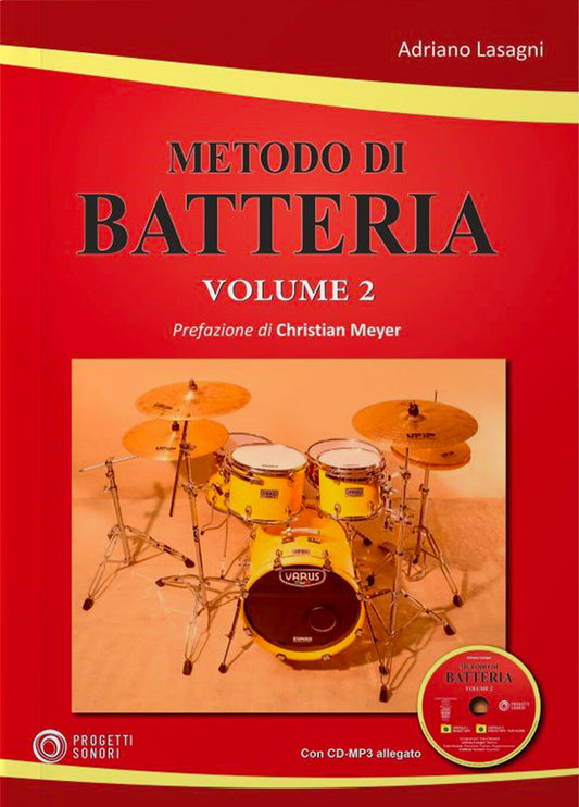 Copertina di Metodo di batteria vol. 2, di Adriano Lasagni - Progetti Sonori
