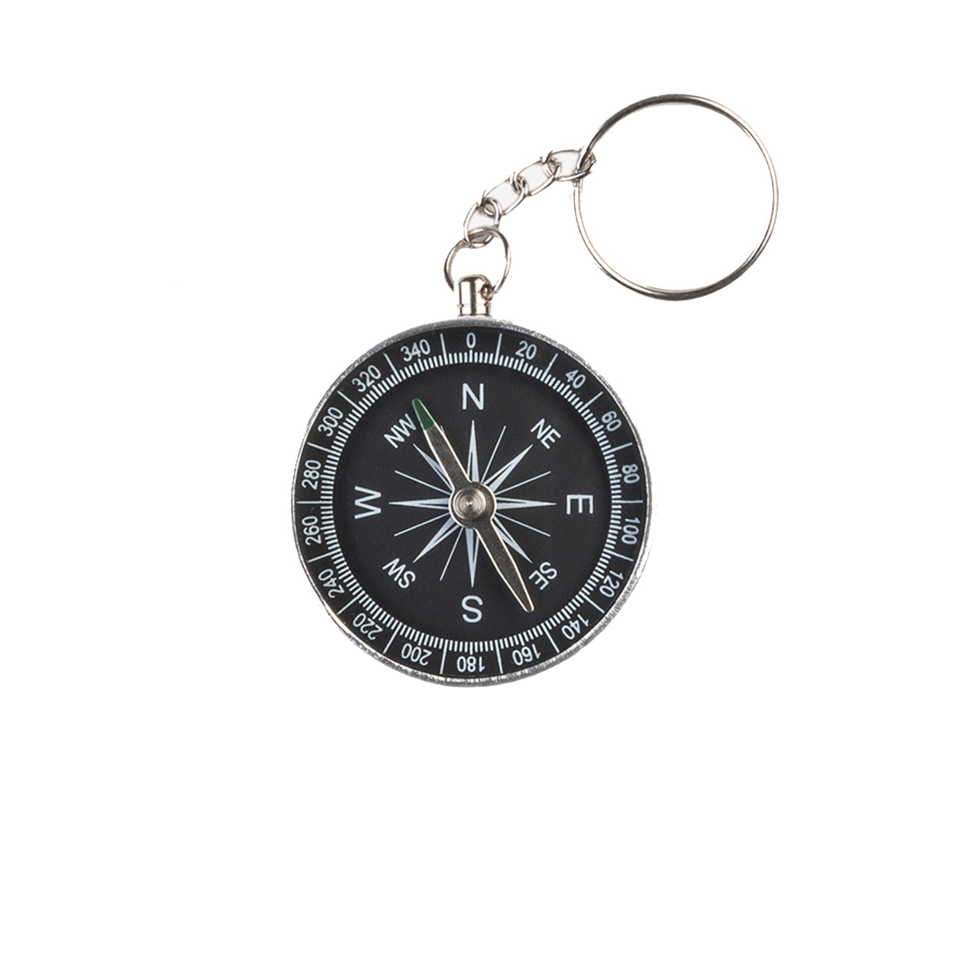 Bussola Portachiavi Compass Legami in alluminio con quadrante trasparente