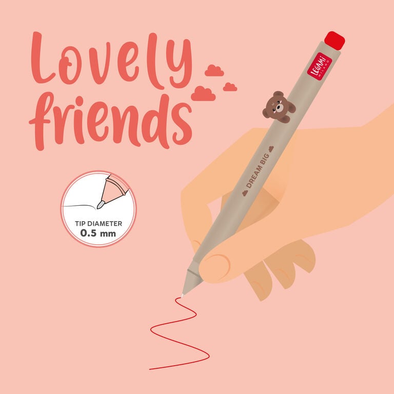 Penna Gel Lovely Friends Teddy Bear Legami - vista 3