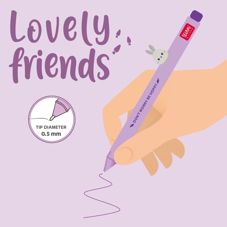 Penna Gel Lovely Friends Bunny Legami - vista 3