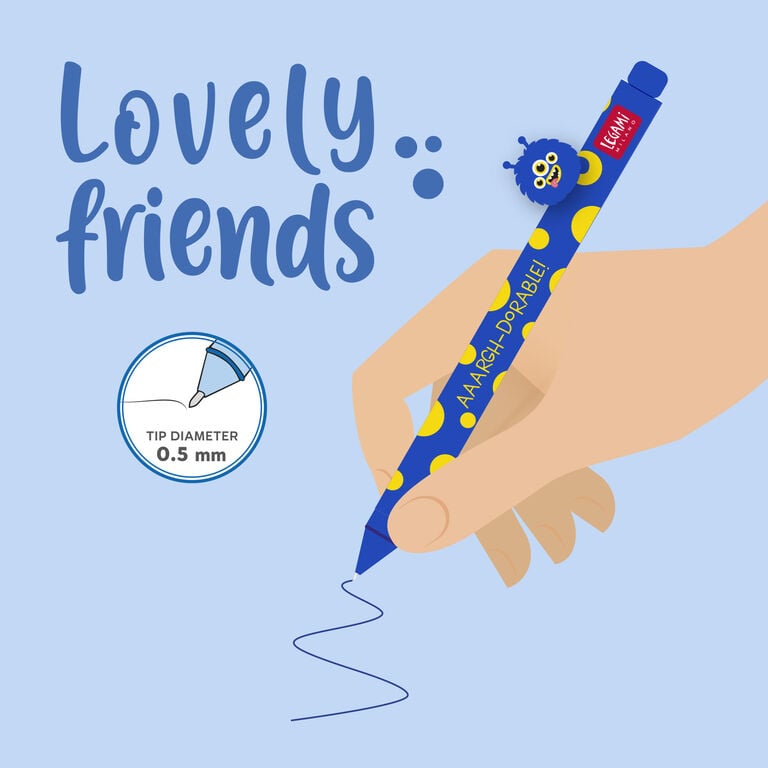 Penna Gel Lovely Friends Monster Legami - vista 3