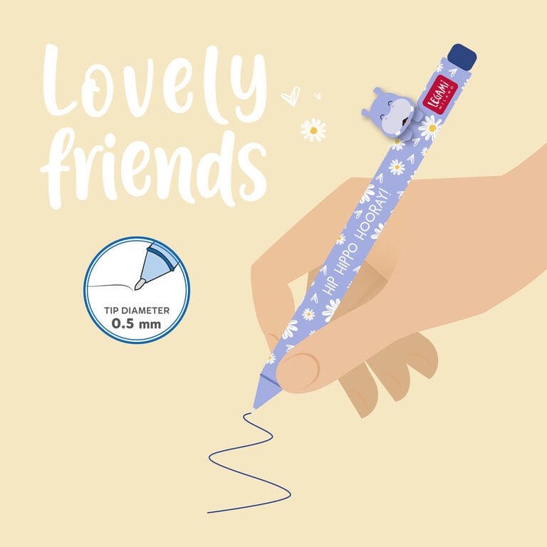 Penna Gel Lovely Friends Hippo Legami - vista 3