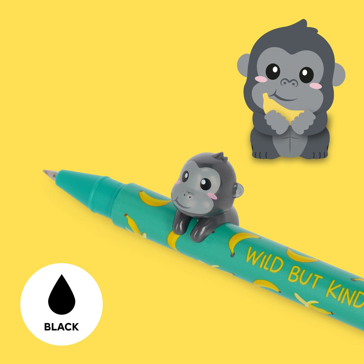 Penna Gel Lovely Friends - Gorilla Nero - Centroscuola
