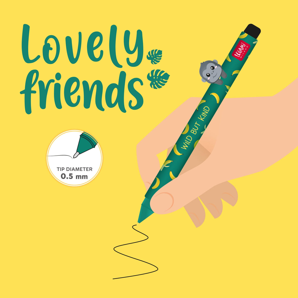 Penna Gel Lovely Friends - Gorilla Nero - Centroscuola