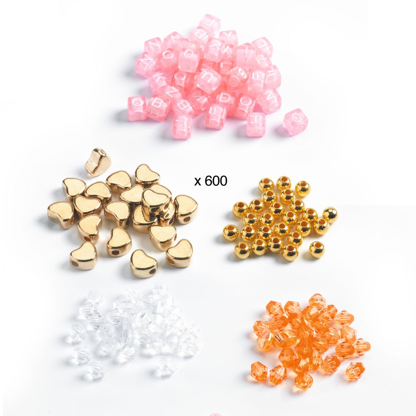 Perline alfabetiche oro - 1000 pezzi