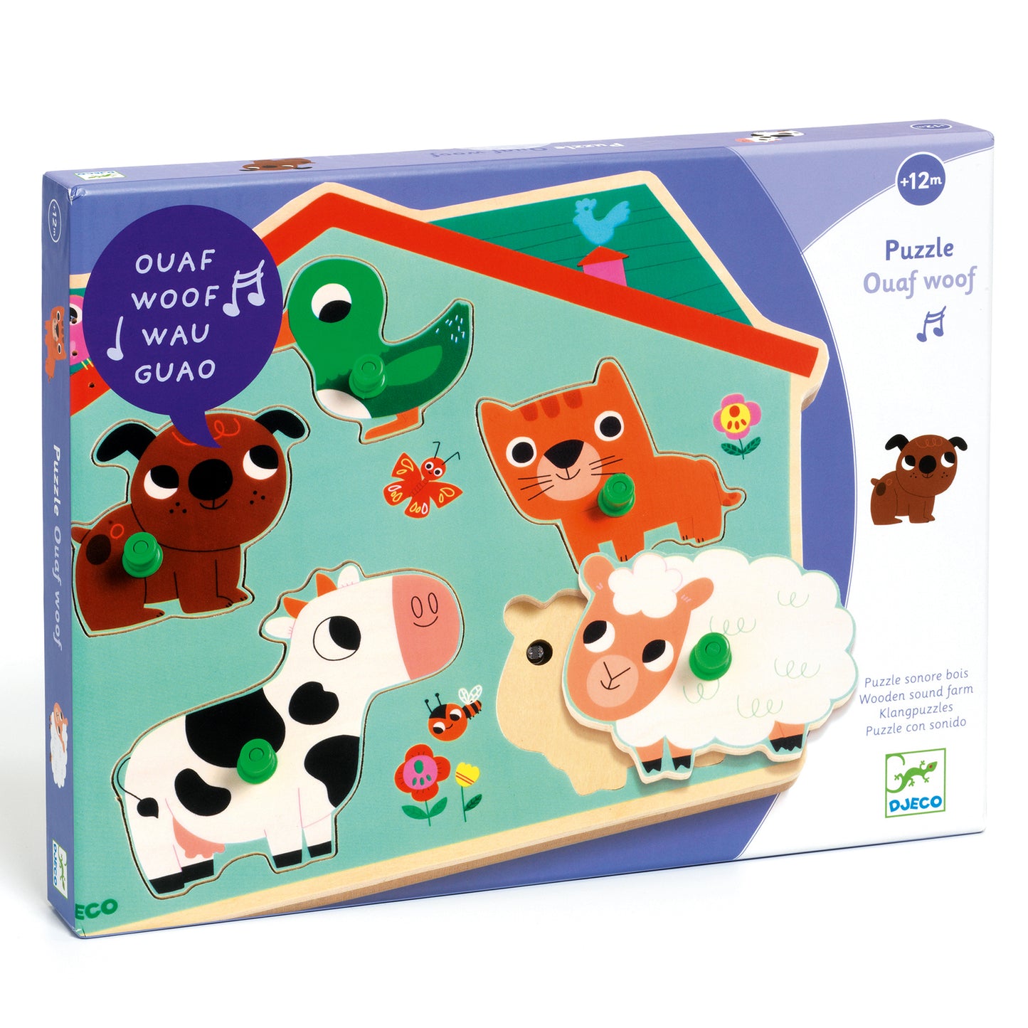 Puzzle sonoro in legno - Ouaf woof - Centroscuola