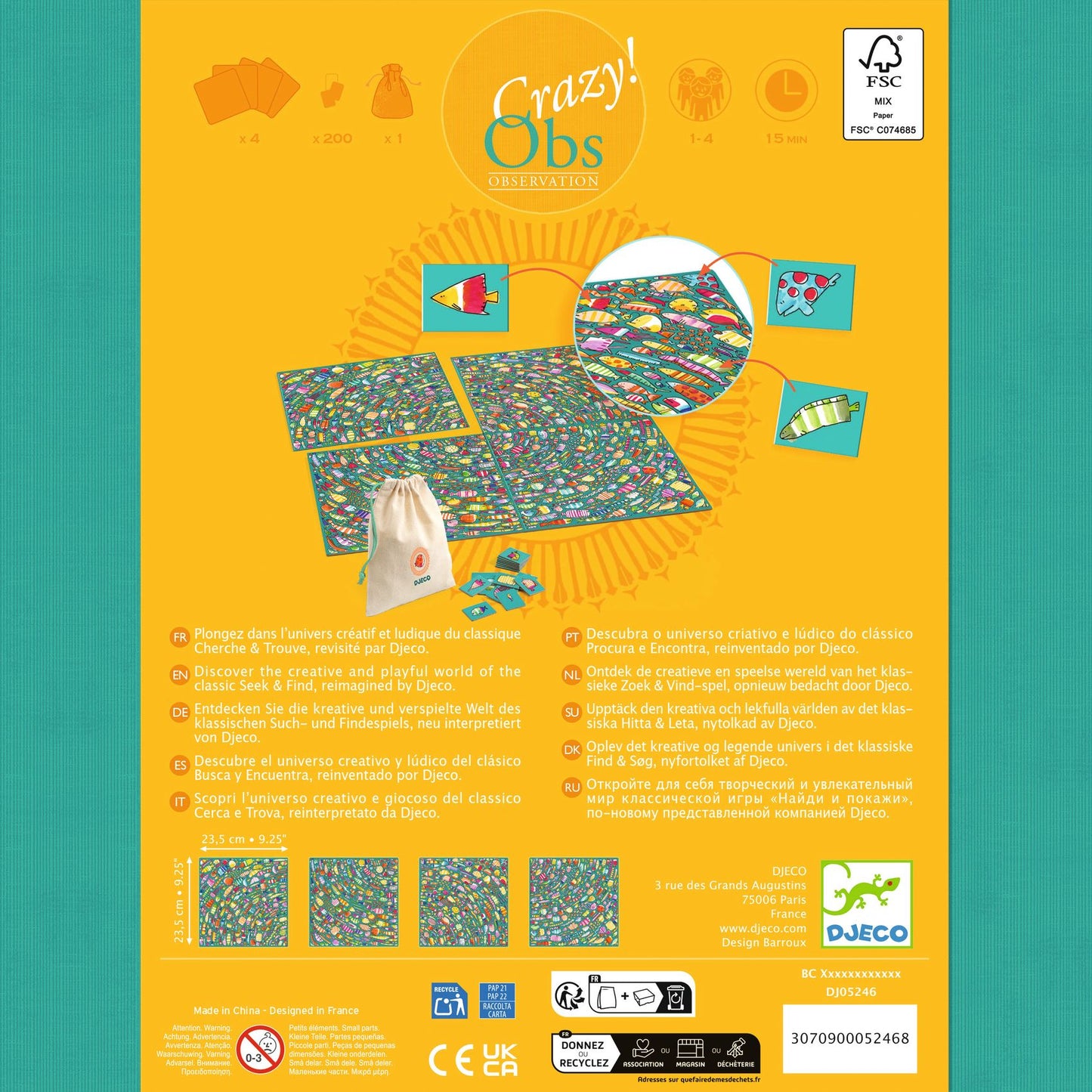 Crazy Obs - Fishy-Fish Djeco - retro confezione