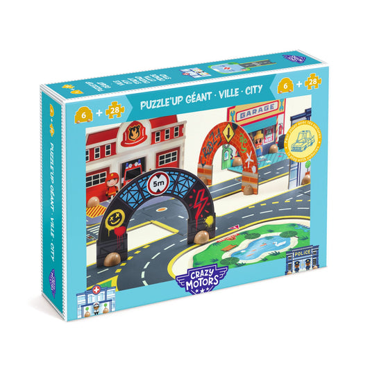 Crazy Motors - Pista Circuito Puzzle Città Gigante