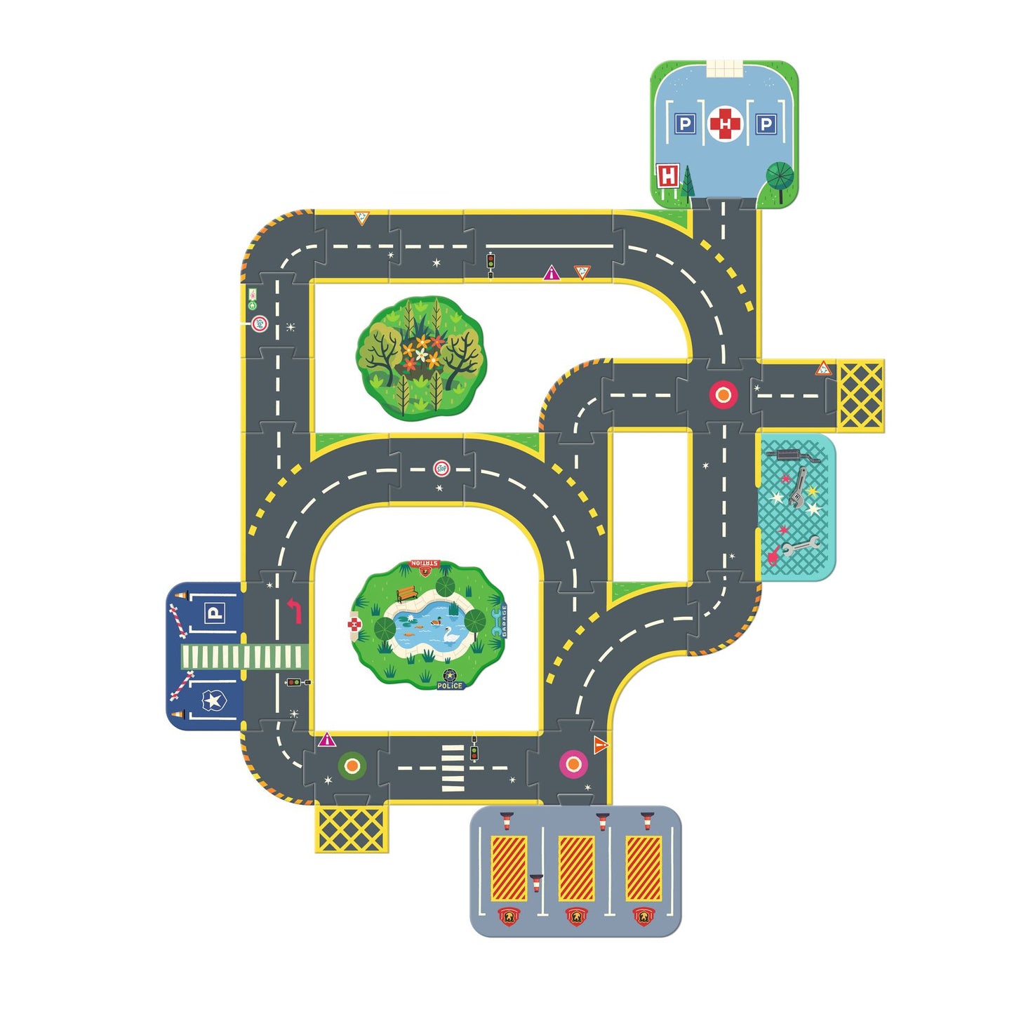 Crazy Motors - Pista Circuito Puzzle Città Gigante