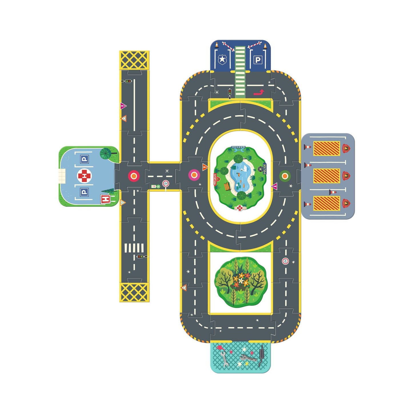 Crazy Motors - Pista Circuito Puzzle Città Gigante