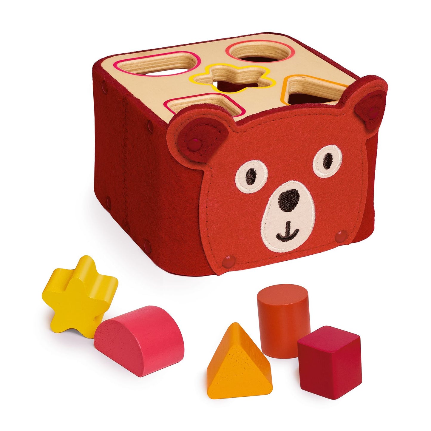 SoftShape Orso Djeco - cubo delle forme con pezzi in legno