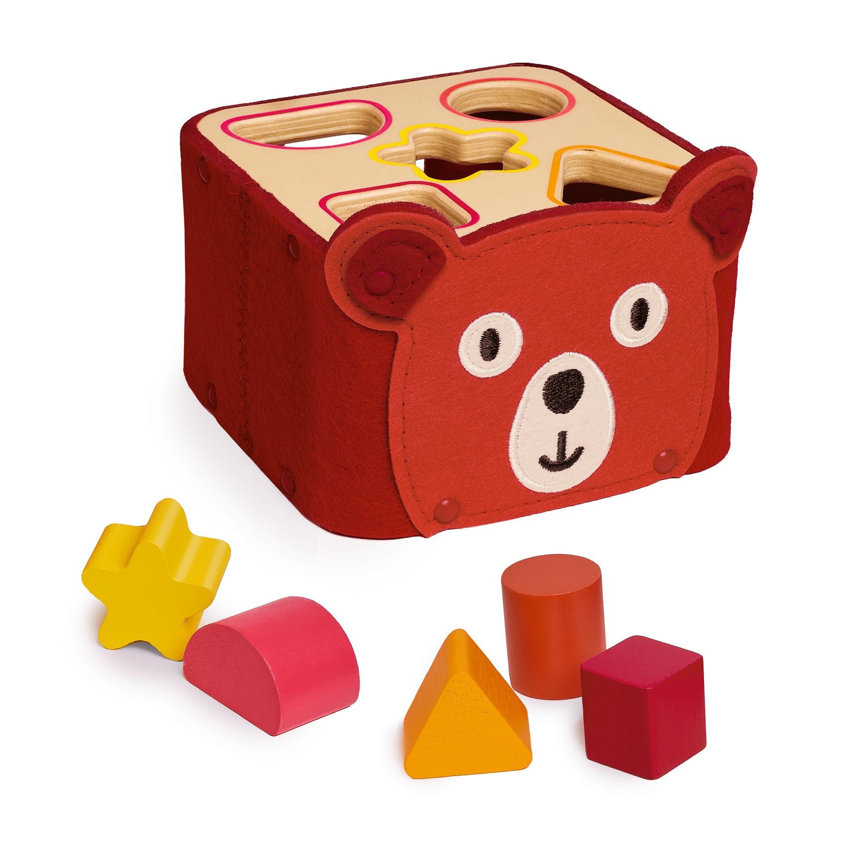 SoftShape Orso Djeco - cubo delle forme con pezzi in legno