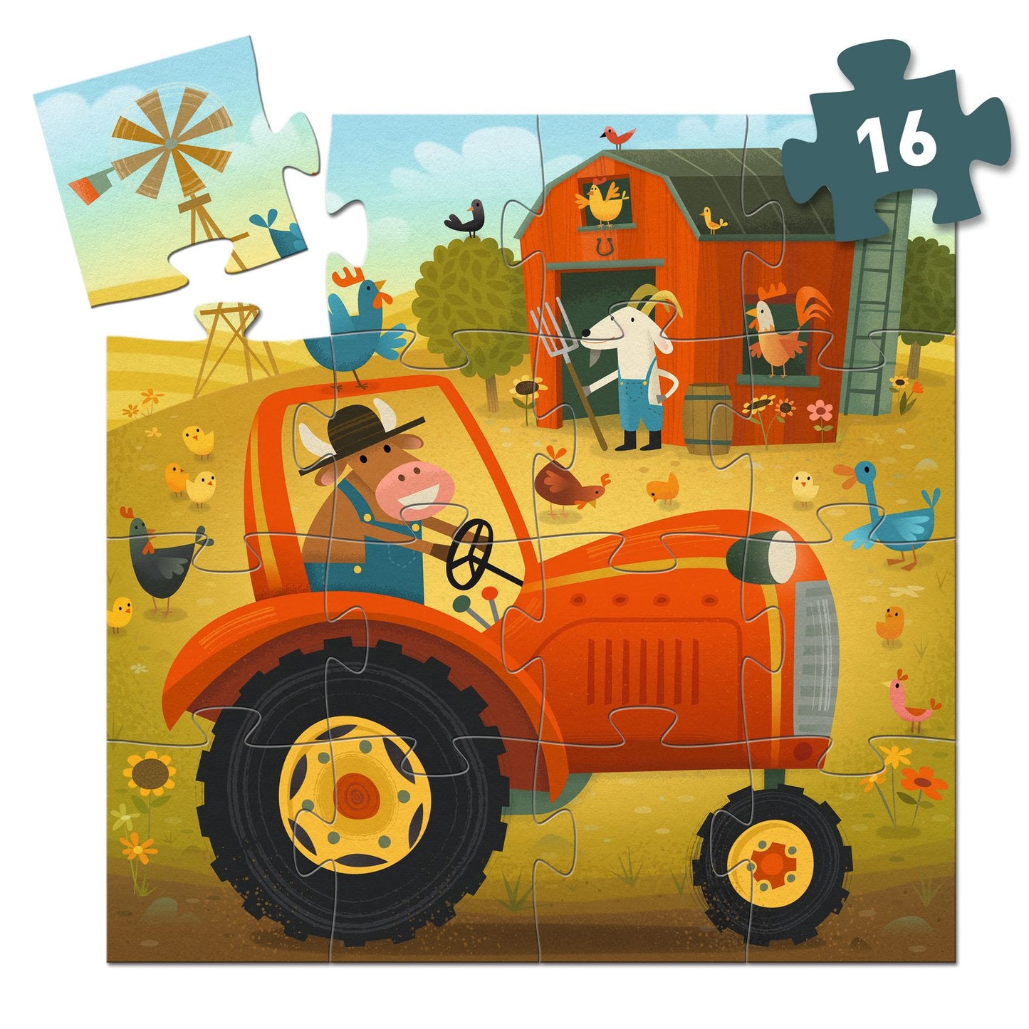 Puzzle silhouette Il Trattore Djeco pezzi