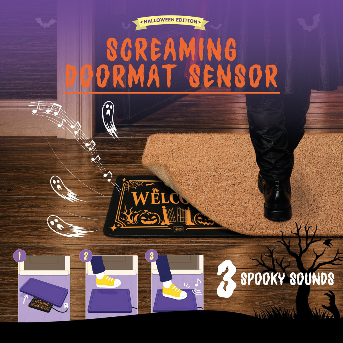 Sottozerbino con suoni Halloween Screaming Doormat Legami