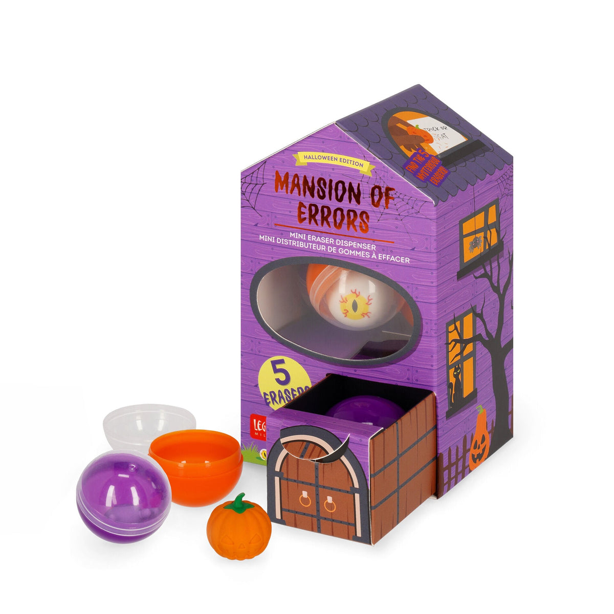 Mini distributore di gomme da cancellare Halloween Mansion of Errors Legami