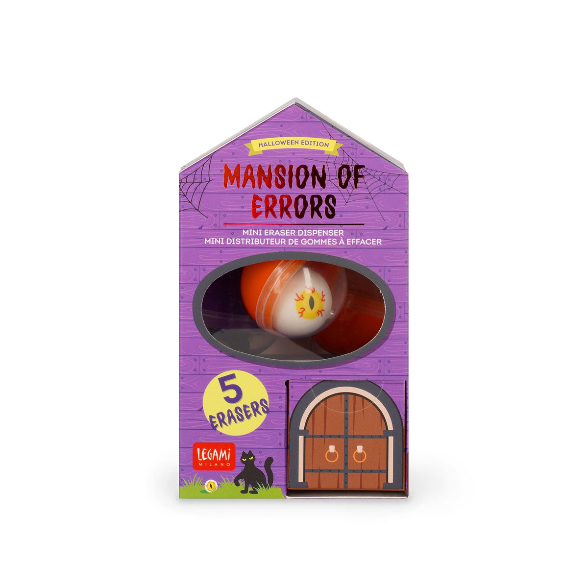 Mini distributore di gomme da cancellare Halloween Mansion of Errors Legami
