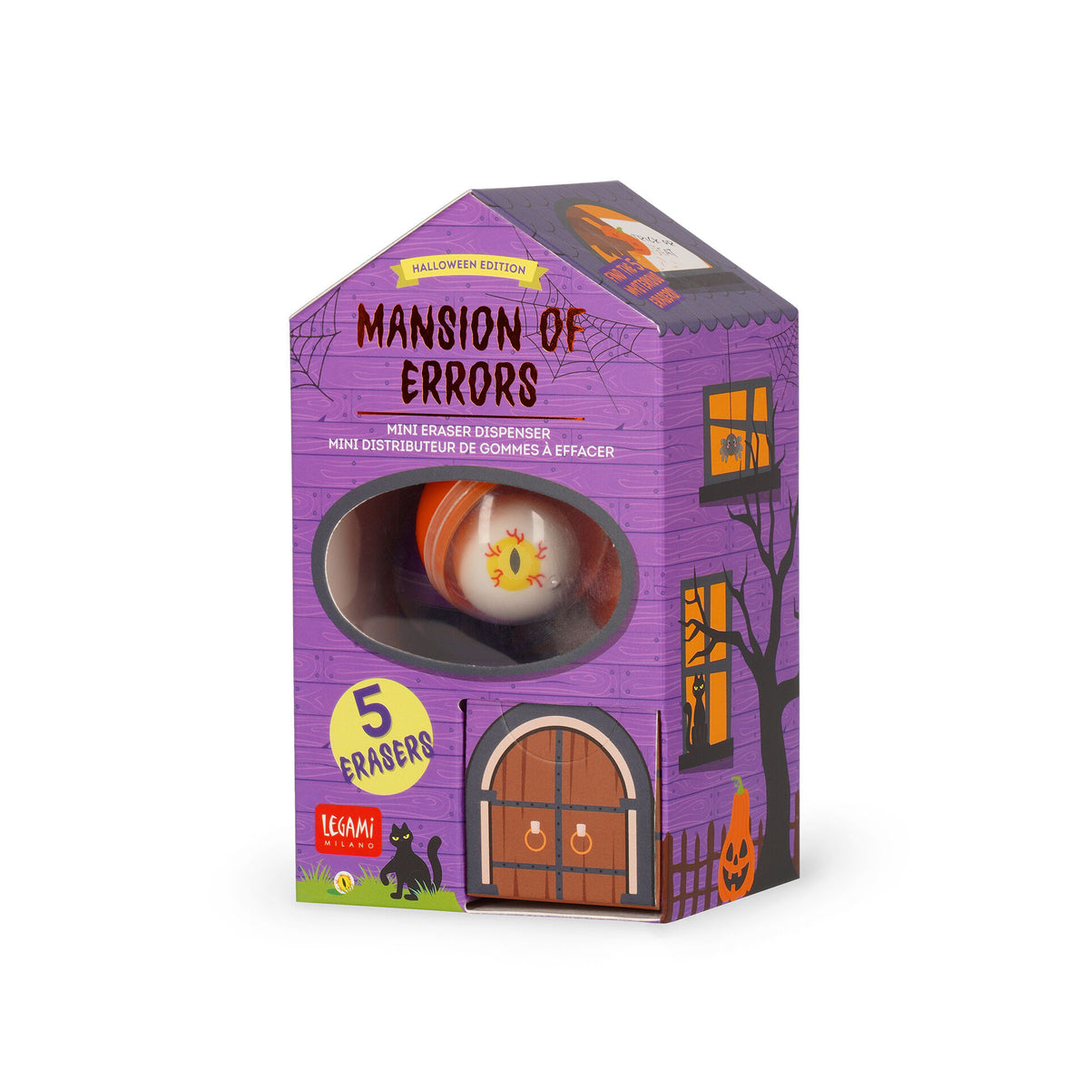 Mini distributore di gomme da cancellare Halloween Mansion of Errors Legami