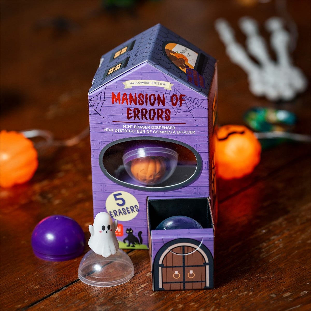Mini distributore di gomme da cancellare Halloween Mansion of Errors Legami