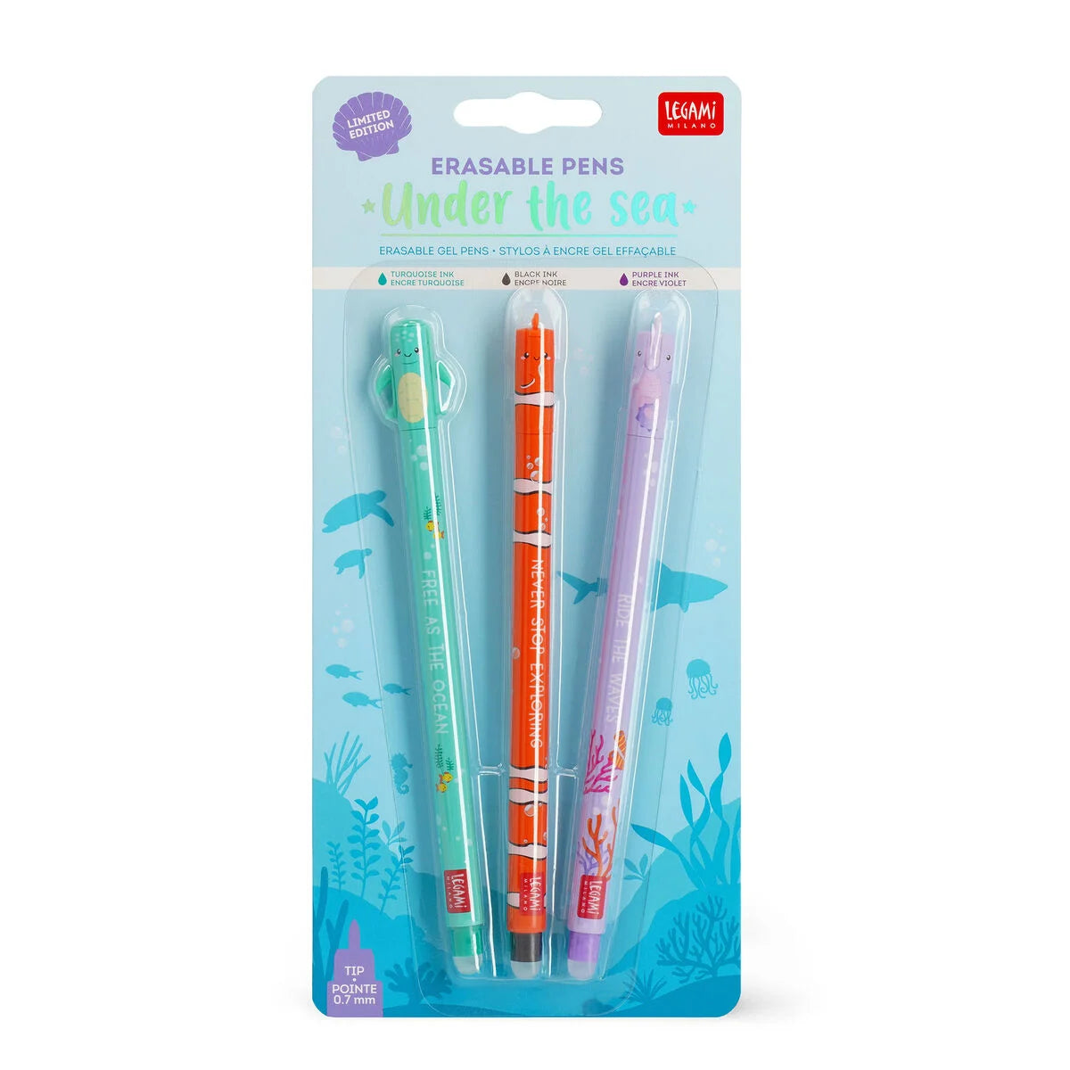 Set di 3 Penne Gel Cancellabili - Under the sea