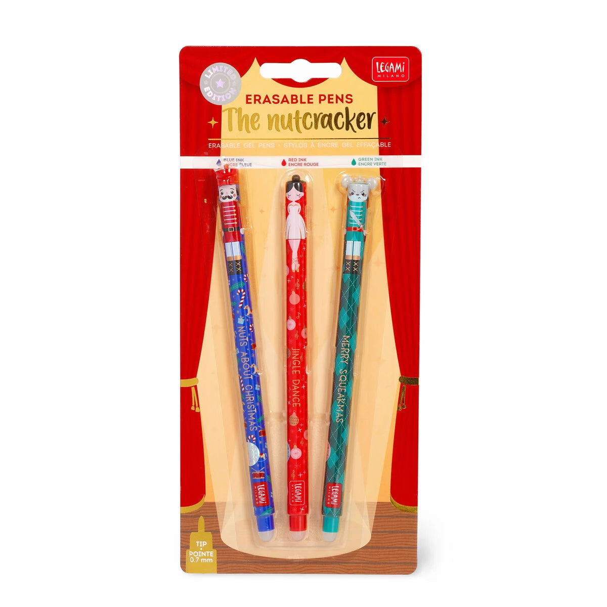 Set di 3 Penne Gel Cancellabili - The Nutcracker - Erasable Pen - Centroscuola