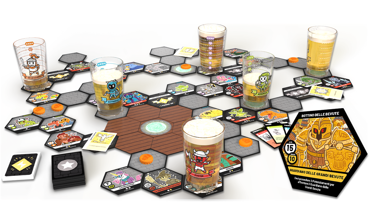 Eroi di Barcadia - componenti party game Cranio Creations