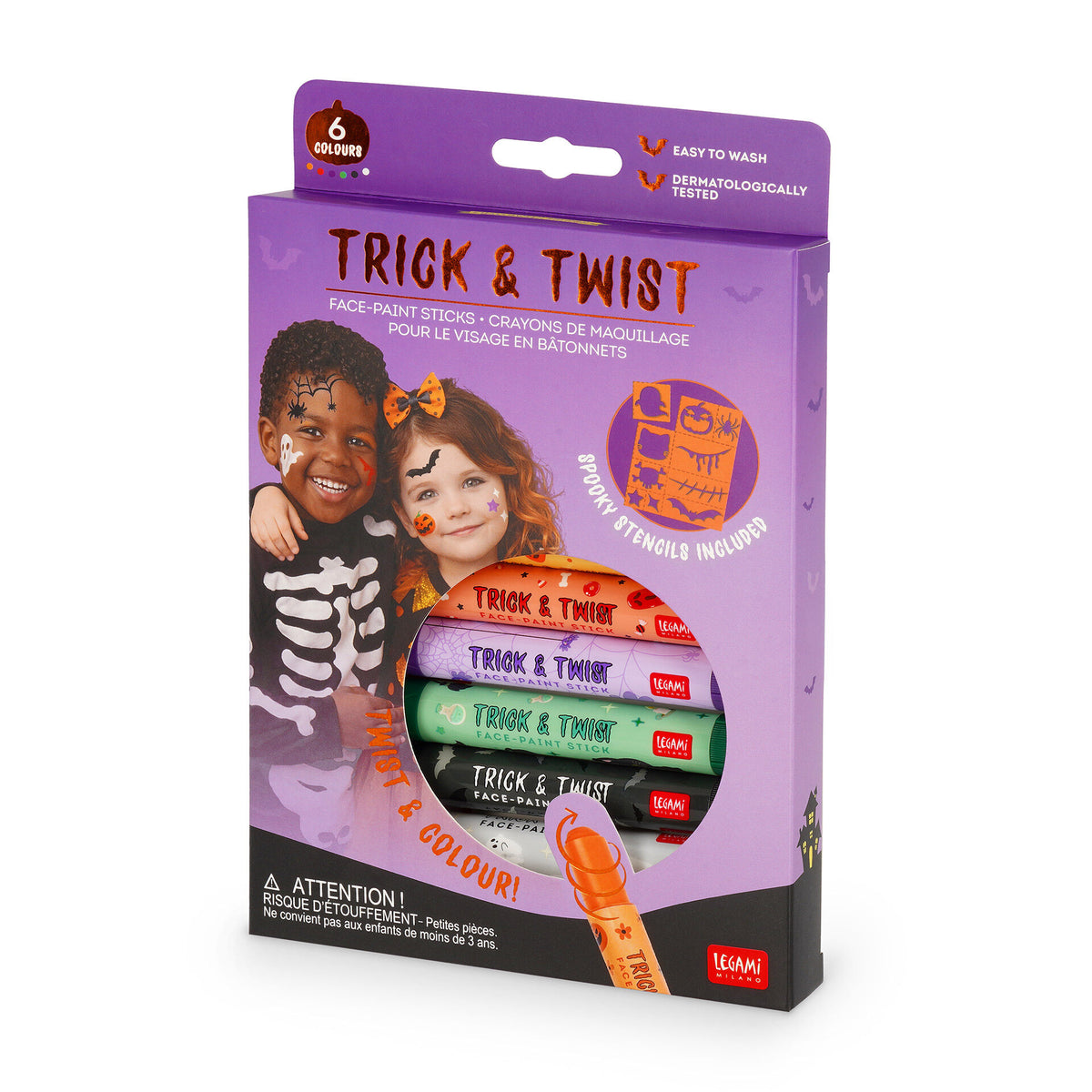 Set 6 trucchi viso in stick Trick & Twist Halloween Legami