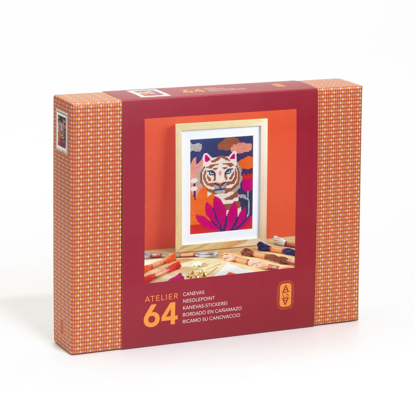 Atelier 64 Djeco - Kit Artistico Ricamo su Canovaccio - confezione