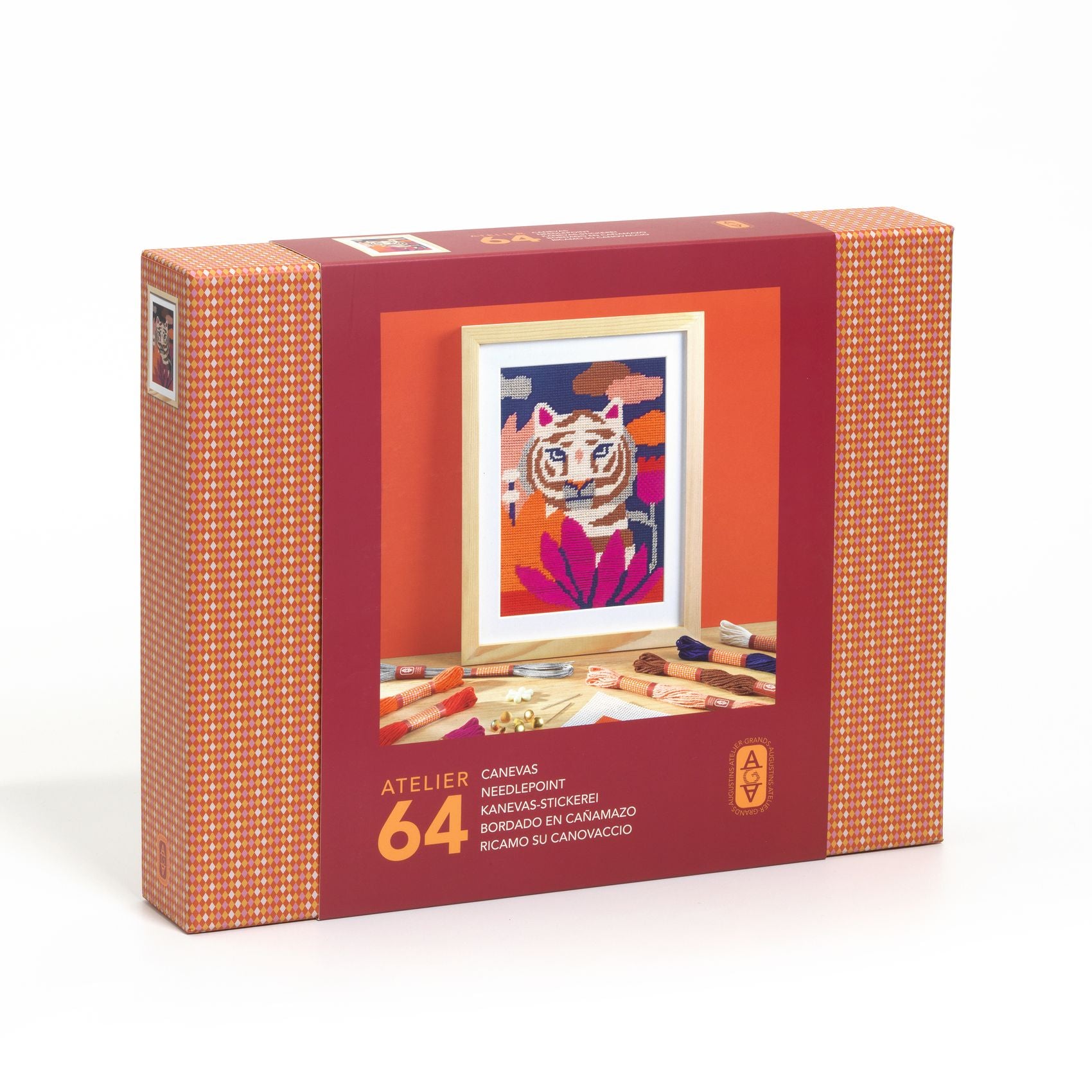 Atelier 64 Djeco - Kit Artistico Ricamo su Canovaccio - confezione