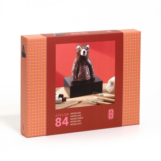 Atelier 84 Kit Artistico Orso Modellato Djeco - kit di modellage con argilla