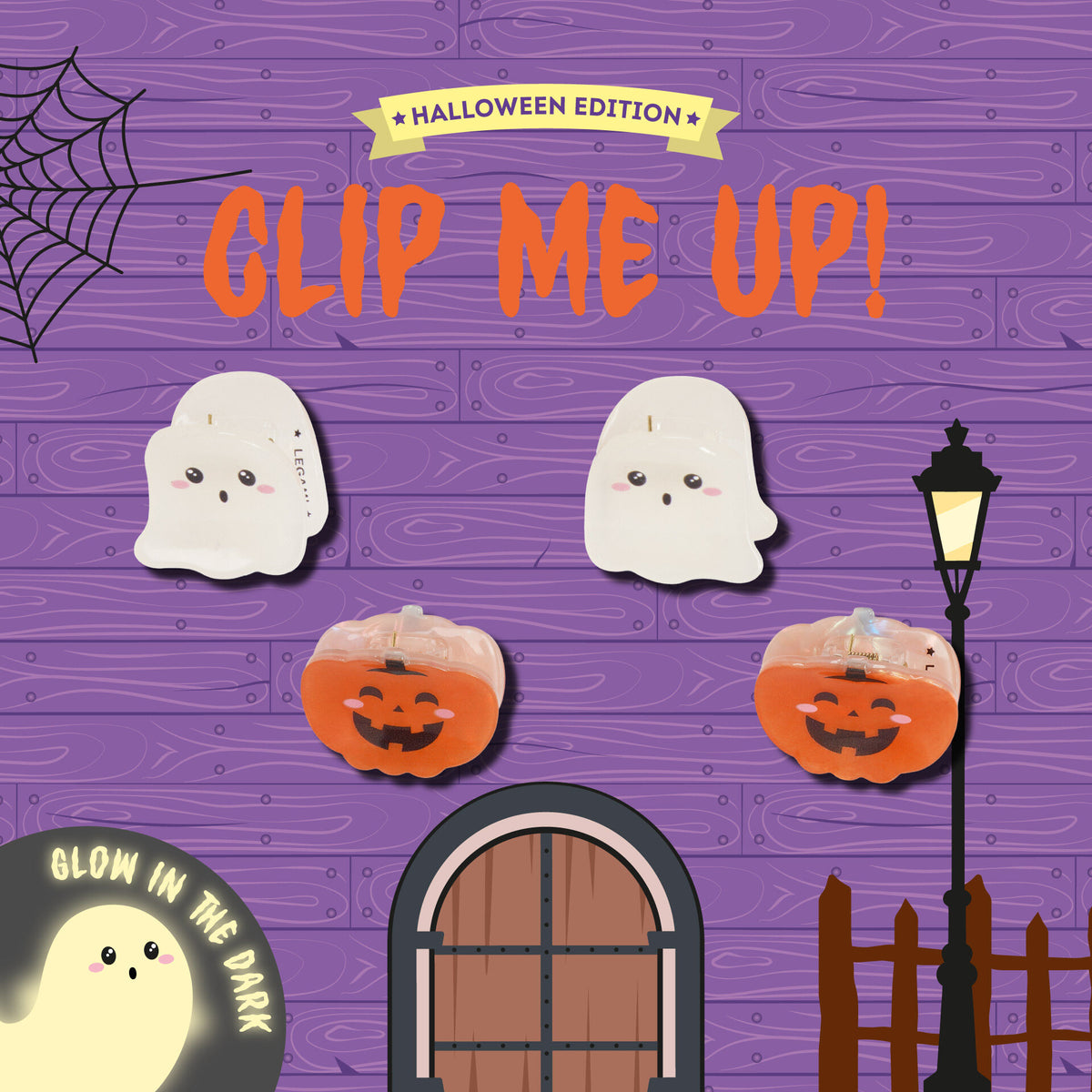 Set 4 mini mollette per capelli Halloween Clip Me Up Legami