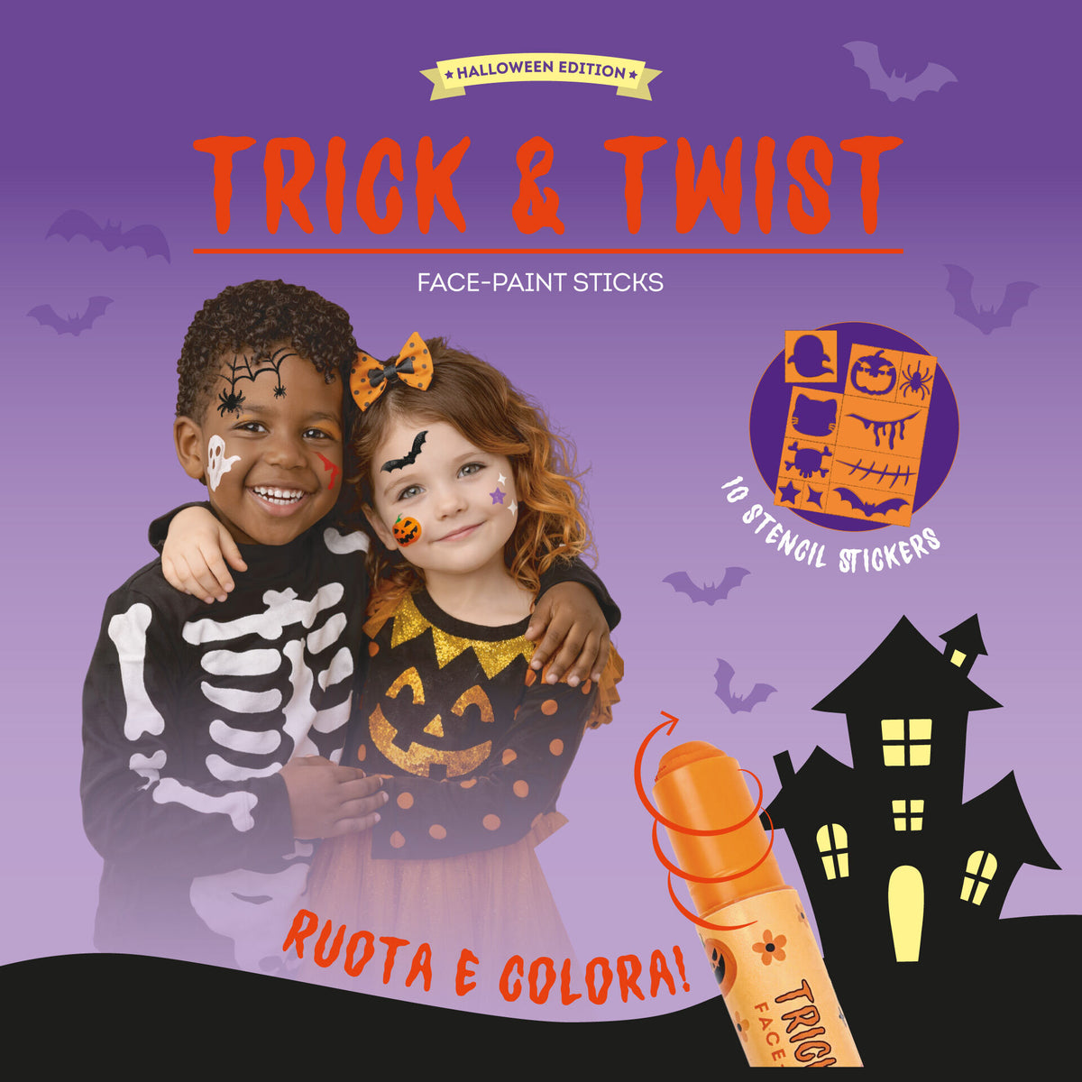 Set 6 trucchi viso in stick Trick & Twist Halloween Legami