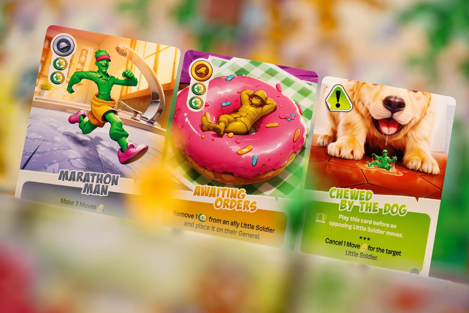 Solda-Tiny - carte azione ed evento del gioco con soldatini di plastica, gioco da tavolo Mancalamaro