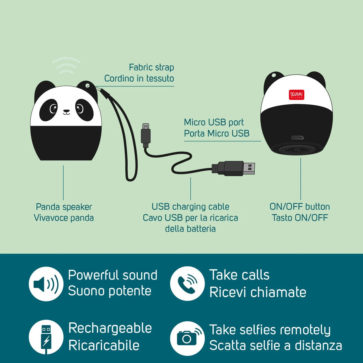 Mini Vivavoce e Speaker Wireless - Panda
