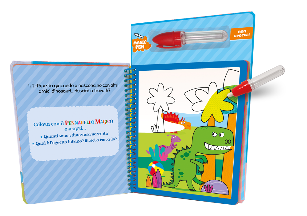 Meravigliosi dinosauri - Magic pen - pagine interne da colorare con l'acqua