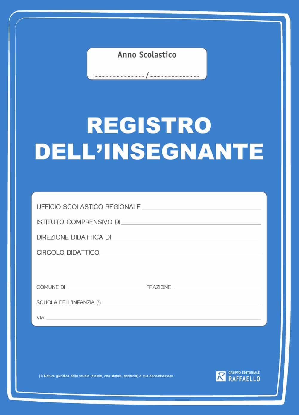 Registro dell'insegnante Scuola dell'infanzia, colore blu, Raffaello