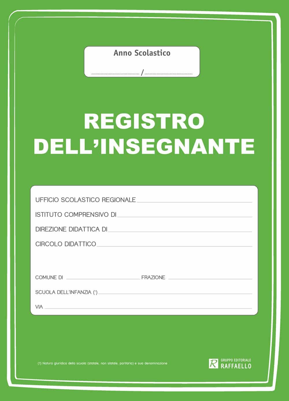 Registro dell'insegnante Scuola dell'infanzia, colore verde, Raffaello