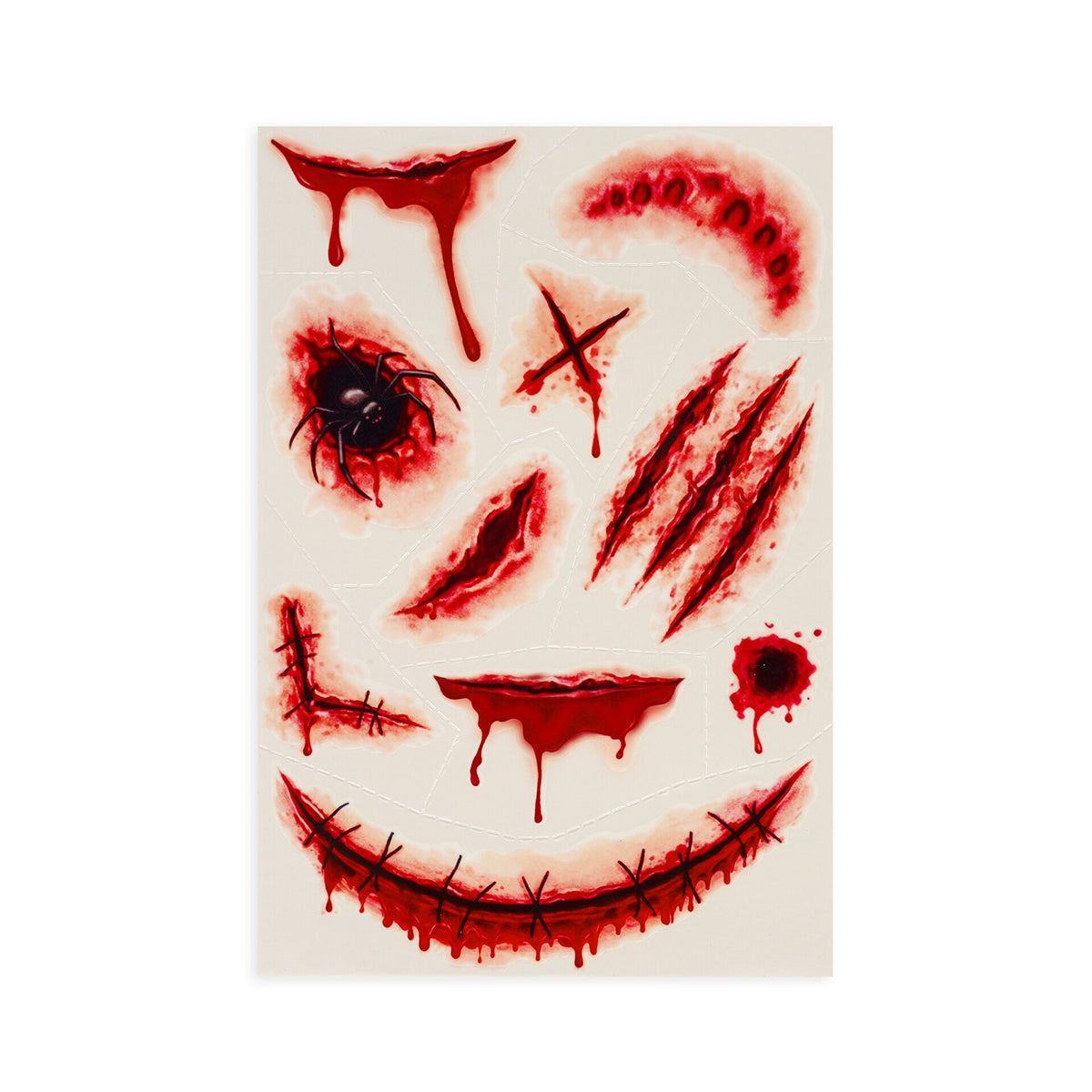Tatuaggi temporanei viso e corpo Halloween ferite finte Legami