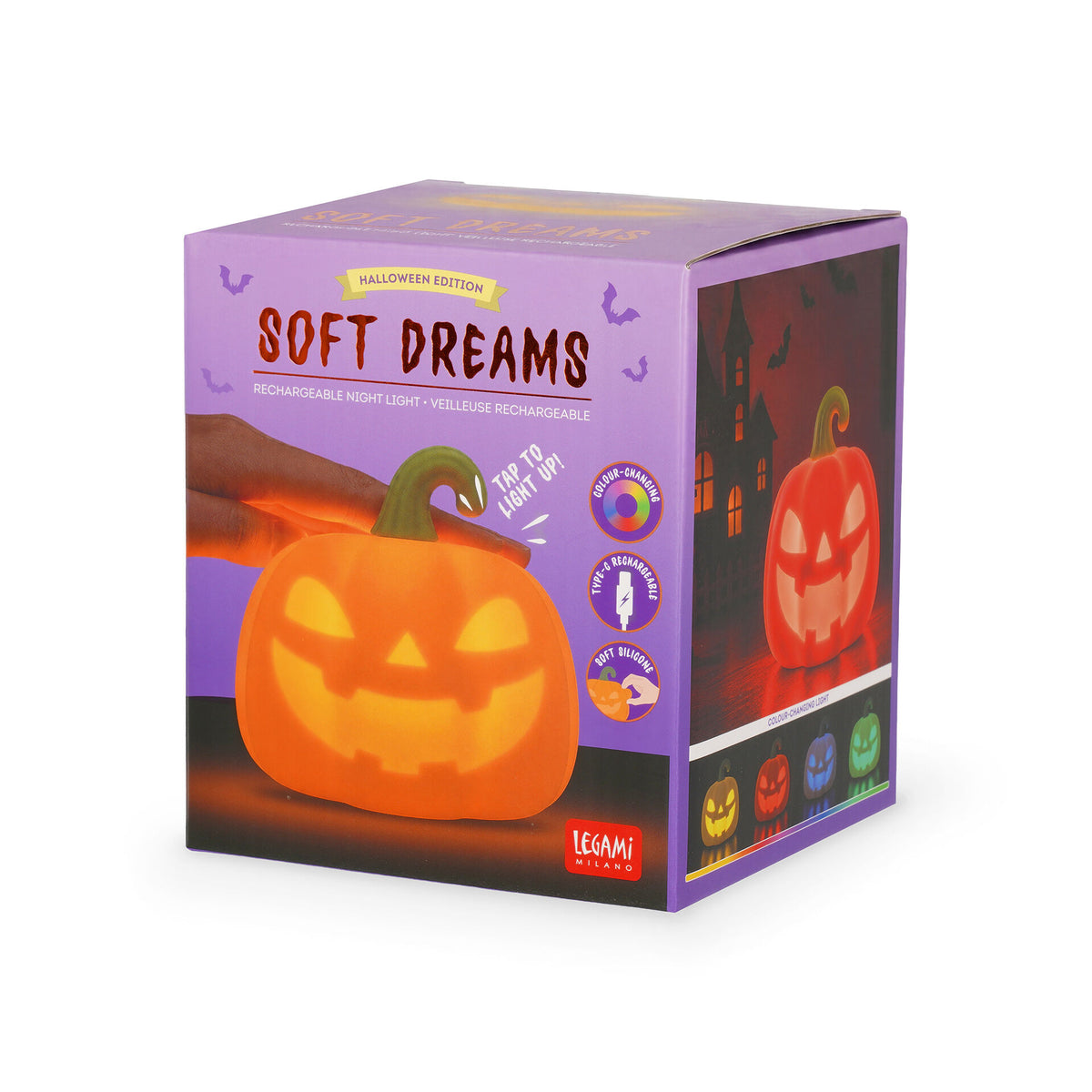 Luce LED ricaricabile in silicone zucca Soft Dreams Legami